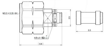 製図：ストレートプラグ 034用