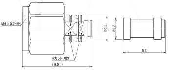 製図：ストレートプラグ 034用