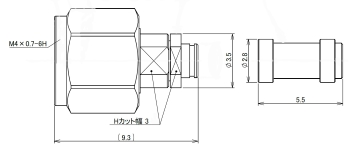 製図：ストレートプラグ 047用