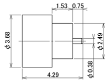 製図：ハーメチックレセプタクル　端子L=0.75mm