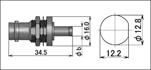 製図：バルクヘッドジャック(圧着タイプ)(前止め) 75Ω