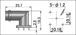 製図：L形レセプタクル(基板用)2