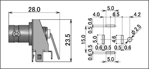 製図：L形レセプタクル(基板用)3