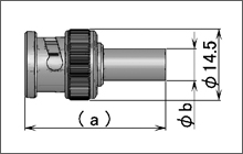 製図：ストレートプラグ(圧着タイプ)75Ω