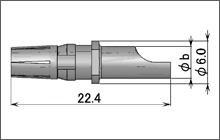 製図：電源用ストレートジャック(はんだタイプ)