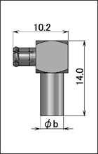 製図：L形プラグ(圧着タイプ)75Ω