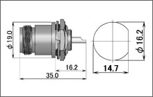 製図：バルクヘッドレセプタクル(後ろ止め) 