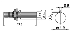 製図：バルクヘッドジャック(圧着タイプ)(前止め) 1.5D／RG-174・316・188用